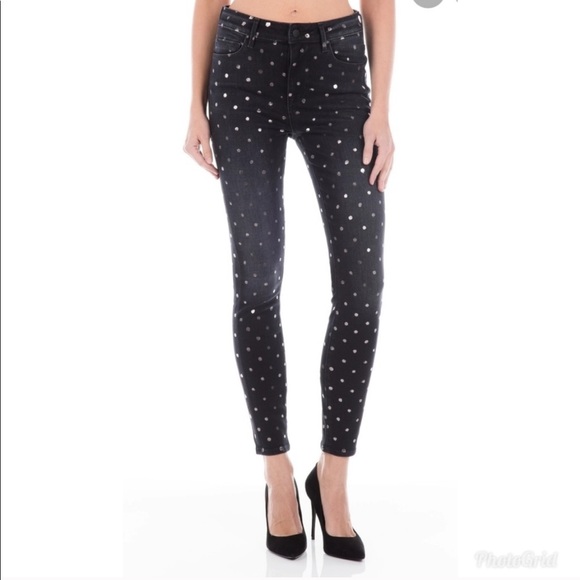 Fidelity Jeans - black & silver polka dots - Picture 4 of 9